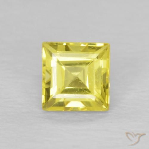 0.52ct Натуральный Светло-желтый Сапфир, Квадрат, VVS-VS
