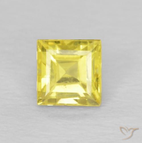 0.60ct Натуральный Светло-желтый Сапфир, Квадрат, VVS-VS