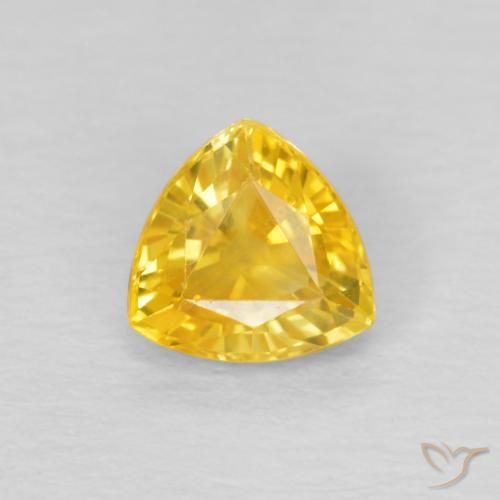 0.80ct Натуральный Золотисто-оранжевый Сапфир, Триллион, VVS-VS