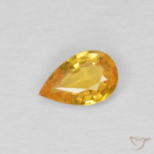 0.39ct Натуральный Темно-золотой Сапфир, Форма груши, Чистота VS