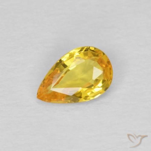 0.42ct Натуральный Золотой Сапфир, Форма груши, VVS-VS