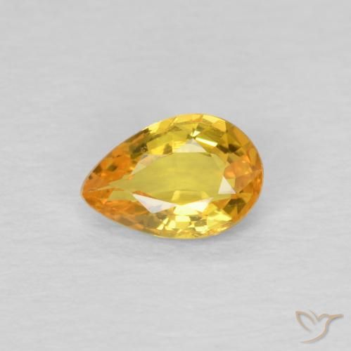 0.48ct Натуральный Золотой Сапфир, Форма груши, VVS-VS