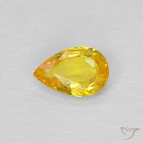 0.46ct Натуральный Желтоватое золото Сапфир, Форма груши, Чистота VS