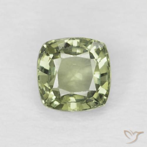 0.65ct Натуральный Очень светло-зеленый Сапфир, Подушка, Чистота VVS