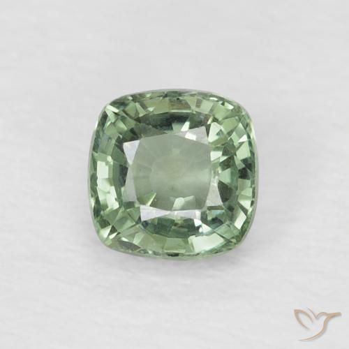 0.61ct Натуральный Светлая мята Сапфир, Подушка, Чистота VVS