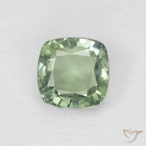 0.60ct Натуральный Светло-зеленый шалфей Сапфир, Подушка, Чистота VVS