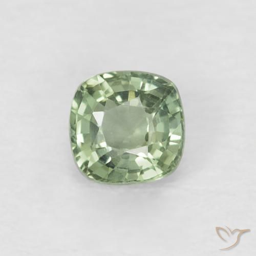 0.46ct Натуральный Светло-зеленый Сапфир, Подушка, Чистота VVS