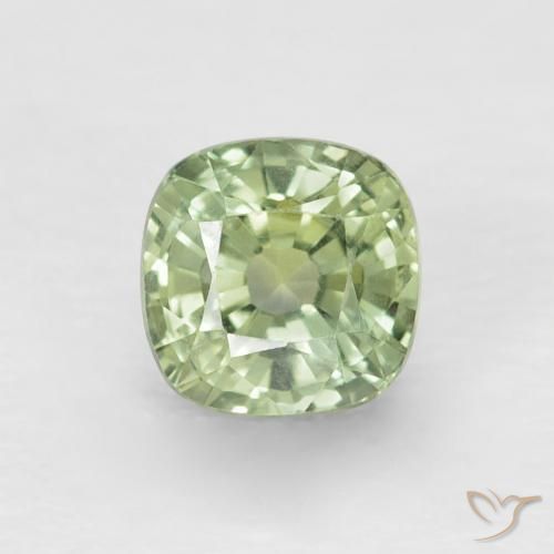 0.88ct Натуральный Светло-зеленый шалфей Сапфир, Подушка, VVS-VS
