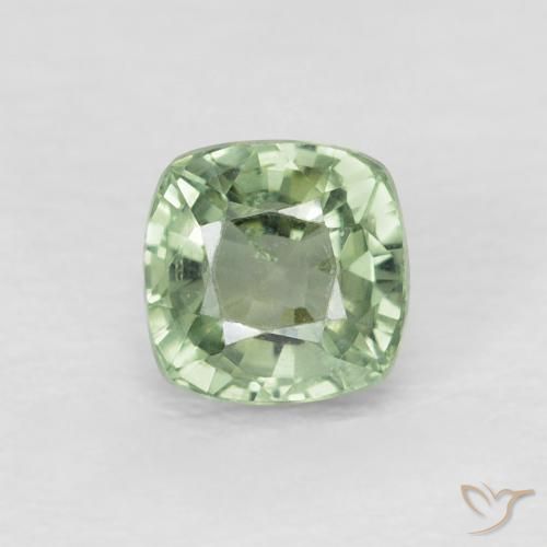 0.69ct Натуральный Бледно-желтовато-зеленый Сапфир, Подушка, VVS-VS