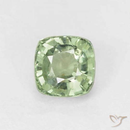 0.63ct Натуральный Светло-зеленый шалфей Сапфир, Подушка, Чистота VS