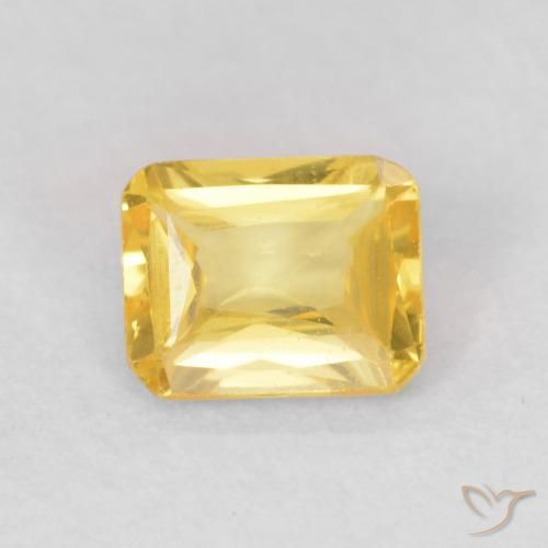 0.50ct Натуральный Средний золотой Сапфир, Изумрудная огранка, VVS-VS