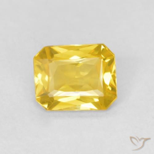 0.46ct Натуральный Золотисто-оранжевый Сапфир, Изумрудная огранка, VVS-VS