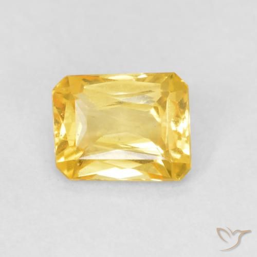 0.49ct Натуральный Средний золотой Сапфир, Изумрудная огранка, VVS-VS