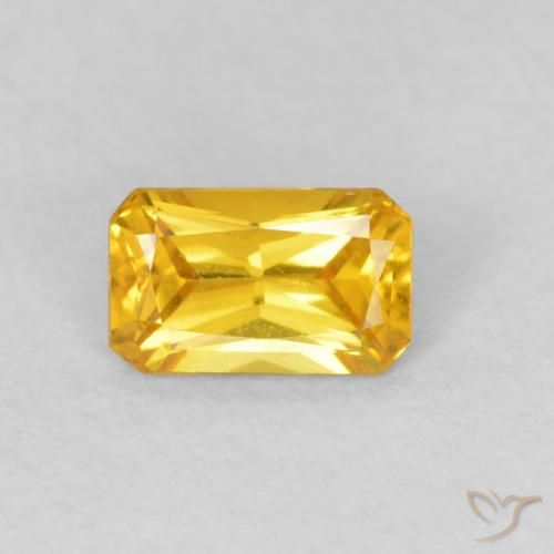 0.38ct Натуральный Золотой Сапфир, Изумрудная огранка, Чистота VVS