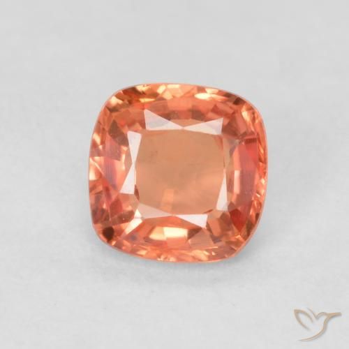 0.50ct Натуральный Оранжево-Красный Сапфир, Подушка, Чистота VVS