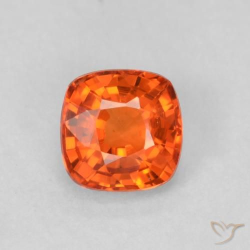 0.51ct Натуральный Огонь Оранжевый Сапфир, Подушка, Чистота VVS