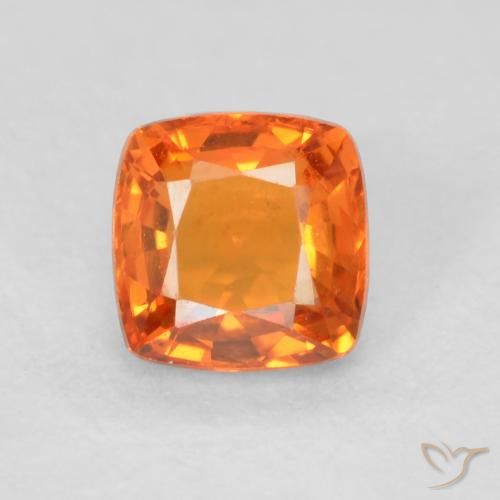 0.61ct Натуральный Средний апельсин Сапфир, Подушка, Чистота VVS