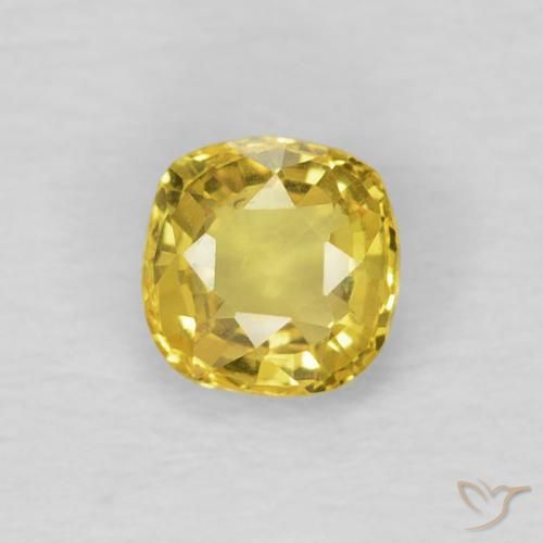 0.40ct Натуральный Светло-медово-желтый Сапфир, Подушка, Чистота VS