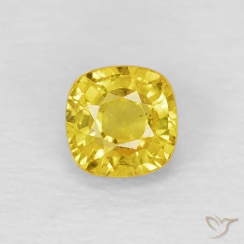 0.53ct Натуральный Medium Light-Yellow Сапфир, Подушка, Чистота VS