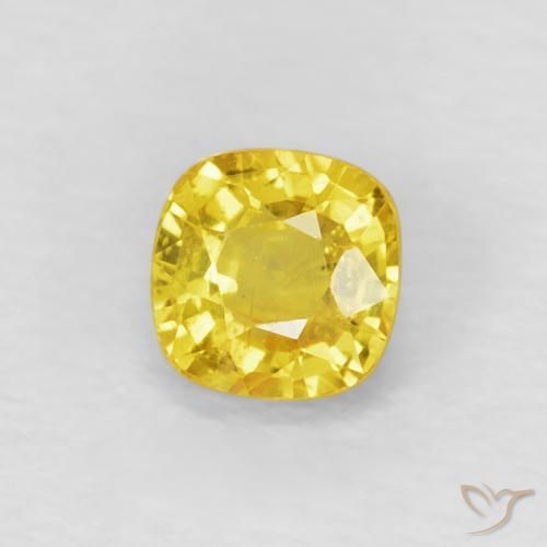 0.53 карата, натуральный Medium Light-Yellow Сапфир, Подушка, Чистота VS