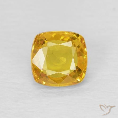 0.60ct Натуральный Золотой Сапфир, Подушка, Чистота VS