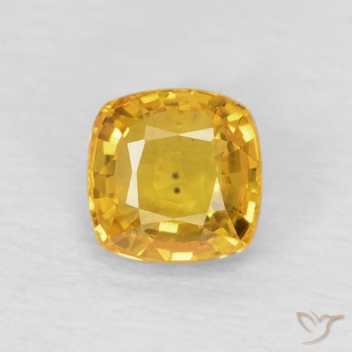 0.62ct Натуральный Золотой Сапфир, Подушка, Чистота VS