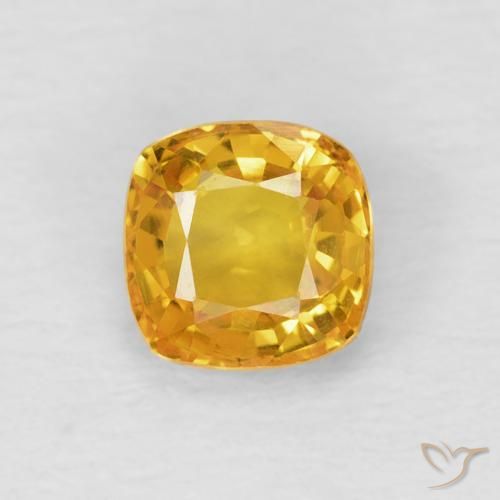 0.61ct Натуральный Золотой Сапфир, Подушка, Чистота VVS