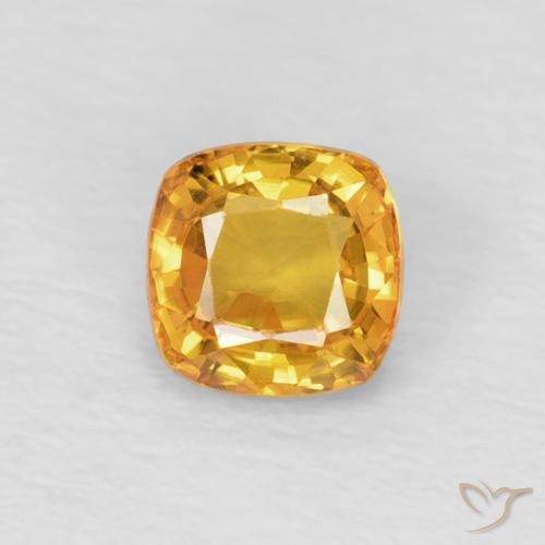 0.60ct Натуральный Средний оранжево-золотой Сапфир, Подушка, Чистота VVS