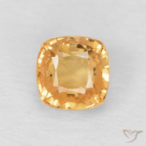 0.75ct Натуральный Золотой Сапфир, Подушка, Чистота VVS
