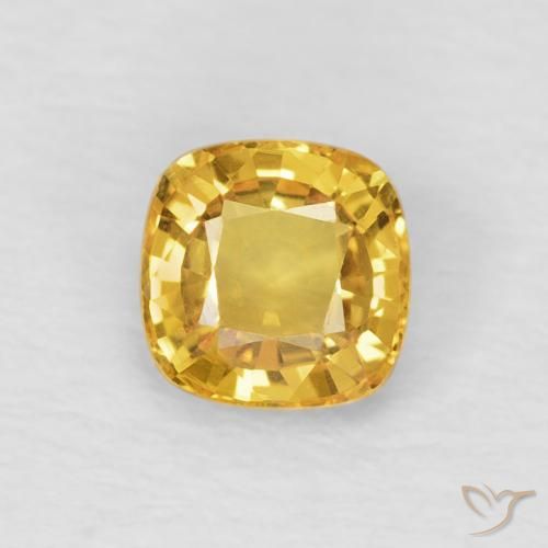 0.53ct Натуральный Золотой Сапфир, Подушка, Чистота VVS