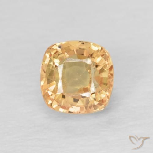0.74ct Натуральный Золотой Сапфир, Подушка, Чистота VVS