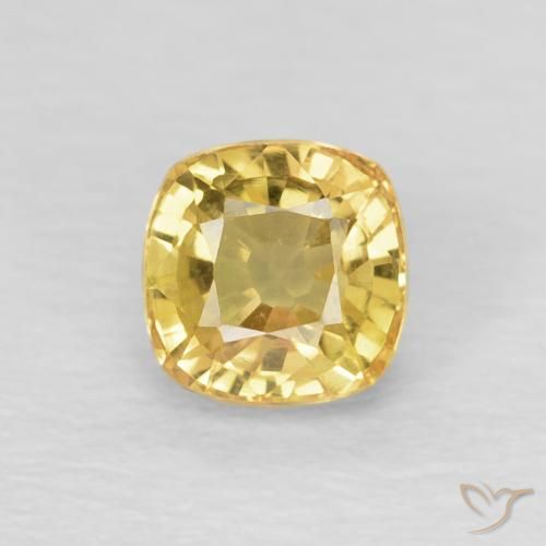 0.67ct Натуральный Светлое золото Сапфир, Подушка, Чистота VVS