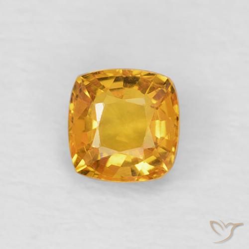0.48ct Натуральный Оранжево-золотой Сапфир, Подушка, Чистота VVS