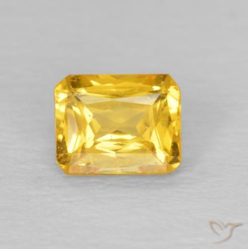 0.47ct Натуральный Золотой Сапфир, Изумрудная огранка, Чистота VS