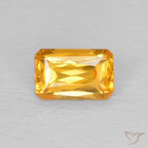 0.40ct Натуральный Темно-золотой Сапфир, Изумрудная огранка, Чистота VS