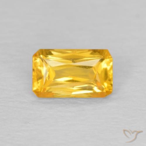 0.36ct Натуральный Золотой Сапфир, Изумрудная огранка, VVS-VS