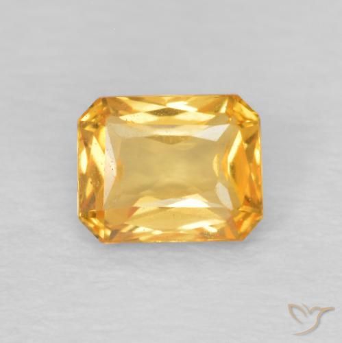 0.53ct Натуральный Средний апельсин Сапфир, Изумрудная огранка, Чистота VVS