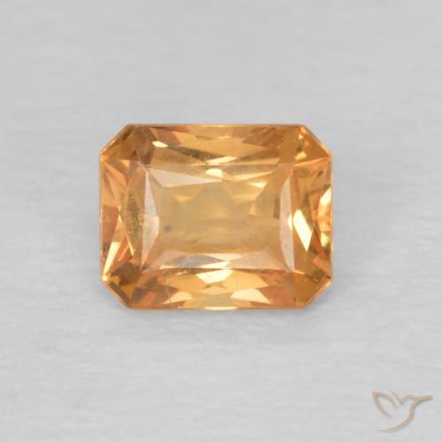 0.50ct Натуральный мандарин Сапфир, Изумрудная огранка, Чистота VVS