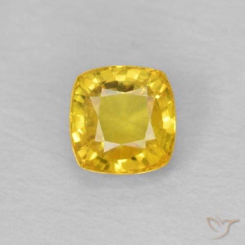 0.49ct Натуральный Медовый желтый Сапфир, Подушка, Чистота VS
