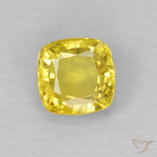 0.62ct Натуральный Желтоватое золото Сапфир, Подушка, Чистота VS