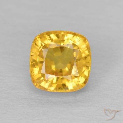 0.72ct Натуральный Средний золотой Сапфир, Подушка, Чистота VS