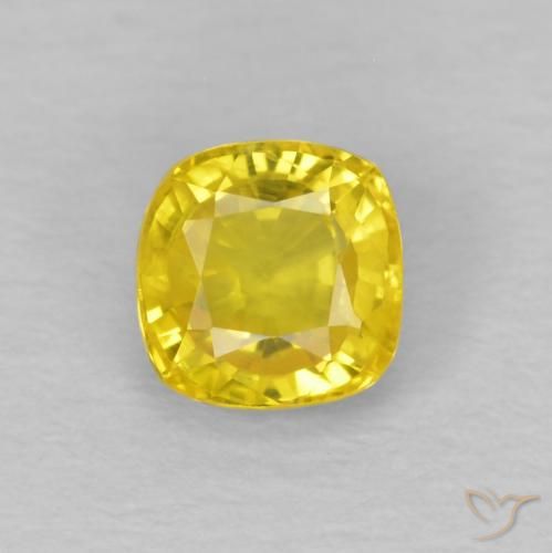 0.56ct Натуральный Светло-медово-желтый Сапфир, Подушка, Чистота VS