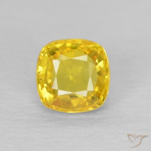 0.57ct Натуральный Желтоватое золото Сапфир, Подушка, Чистота VS