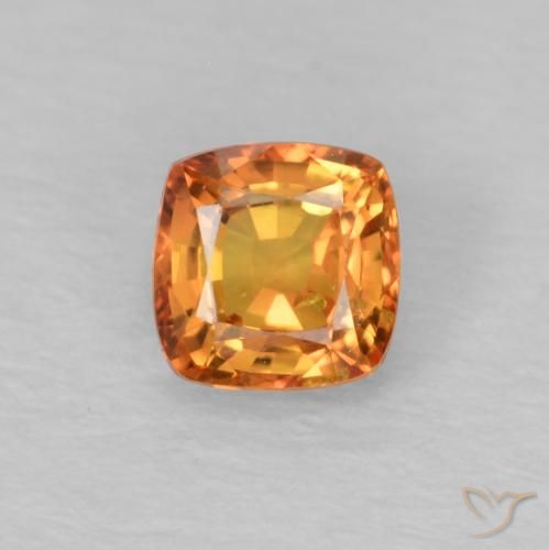 0.49ct Натуральный Оранжево-коричневый Сапфир, Подушка, Чистота VS