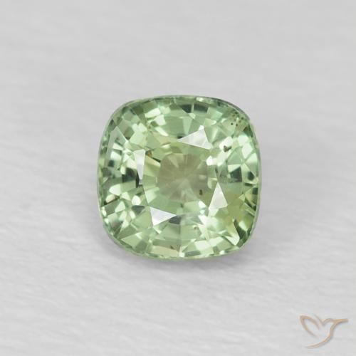 0.59ct Натуральный Бледно-зеленый Сапфир, Подушка, Чистота VS