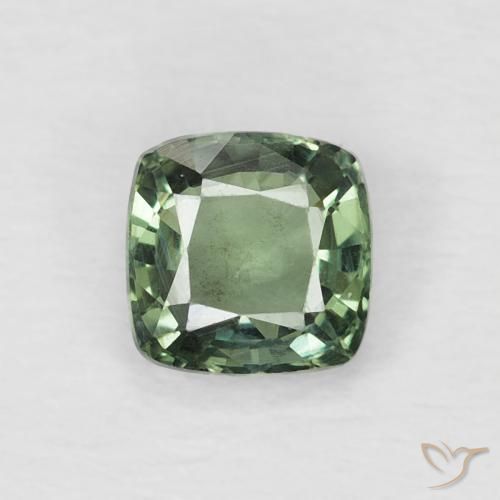 0.57ct Натуральный Medium Light Green Сапфир, Подушка, Чистота VS