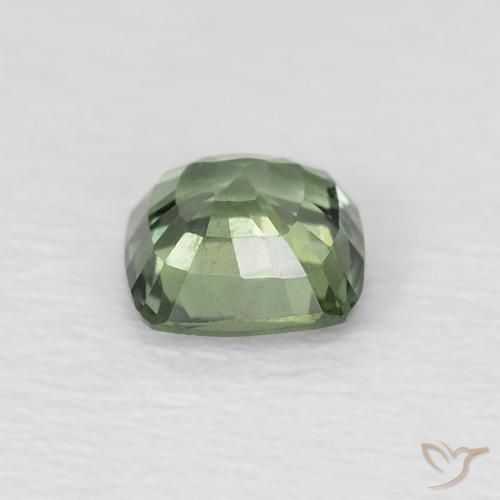 0.57 карата, натуральный Medium Light Green Сапфир, Подушка, Чистота VS