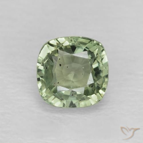 0.75ct Натуральный Средний зеленый Сапфир, Подушка, Чистота VS
