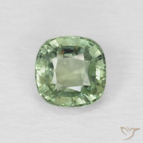 0.60ct Натуральный Светлый лесной зеленый Сапфир, Подушка, Чистота VS