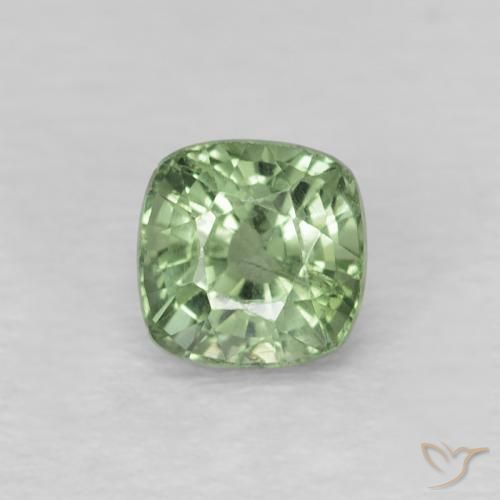 0.62ct Натуральный Бледно-зеленый Сапфир, Подушка, Чистота VS